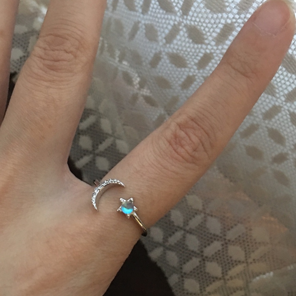 2/$30 Adjustable Moon & Star Moonstone Ring - Picture 9 of 9